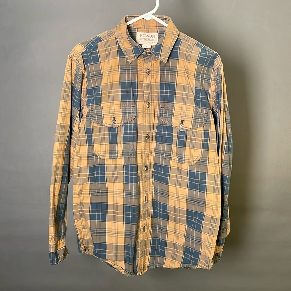 Filson Men's Plaid Shirt - Blue and Tan